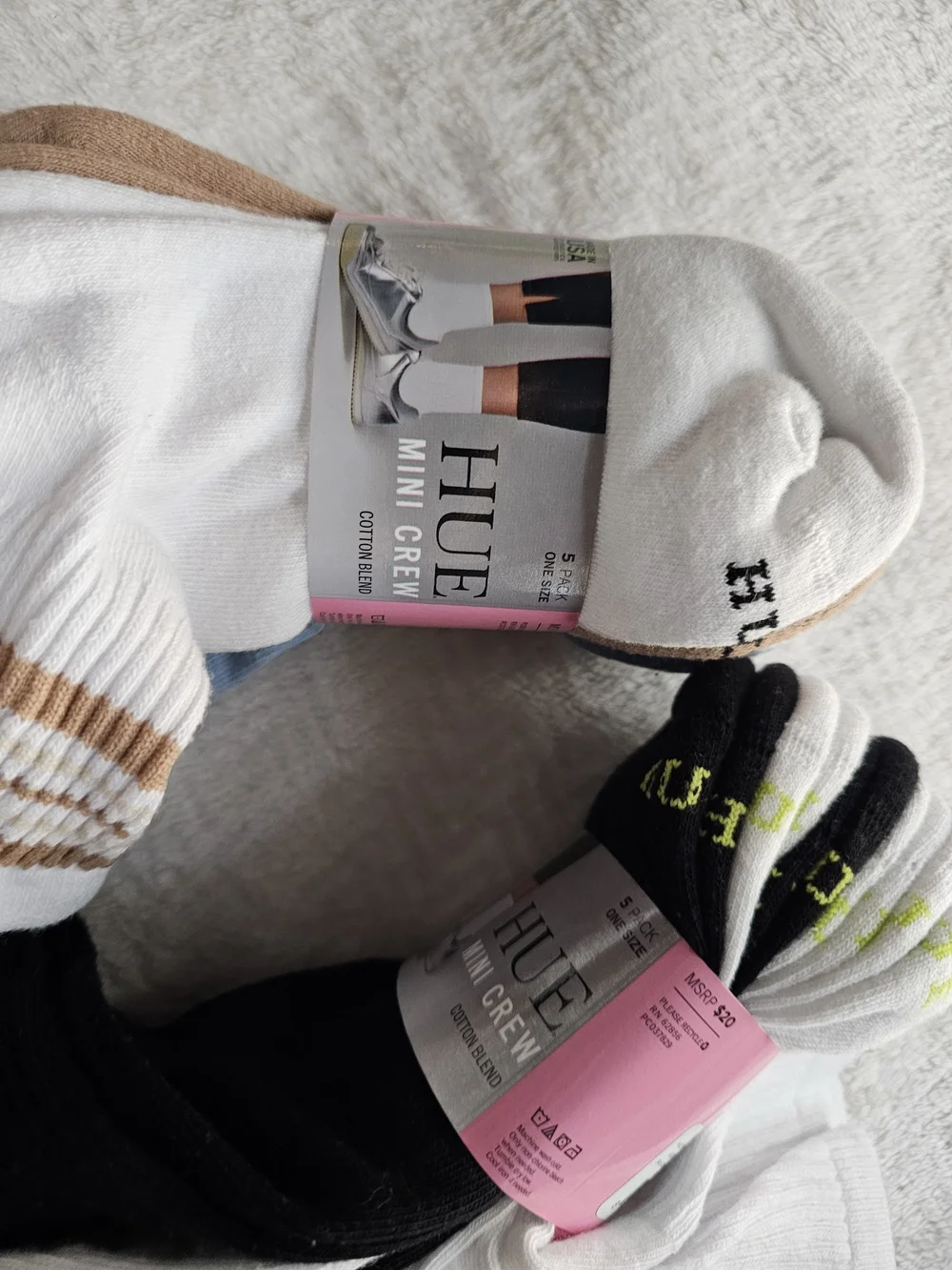Mixed NWT Women’s Mini Crew Socks By Hue - 2 Packs of Autumn Colors - 10 Pairs